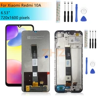 for xiaomi redmi 10a lcd display digitizer assembly with frame for redmi 10a display replacement repair parts 6 53