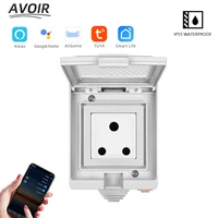 avoir ip55 tuya smart electrical outlets south african standard plug wifi connected waterproof socket outdoor home appliance