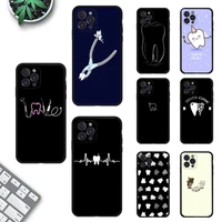 dentist dental teeth tooth doctor phone case silicone soft for iphone 14 13 12 11 pro mini xs max 8 7 6 plus x 2020 xr shell