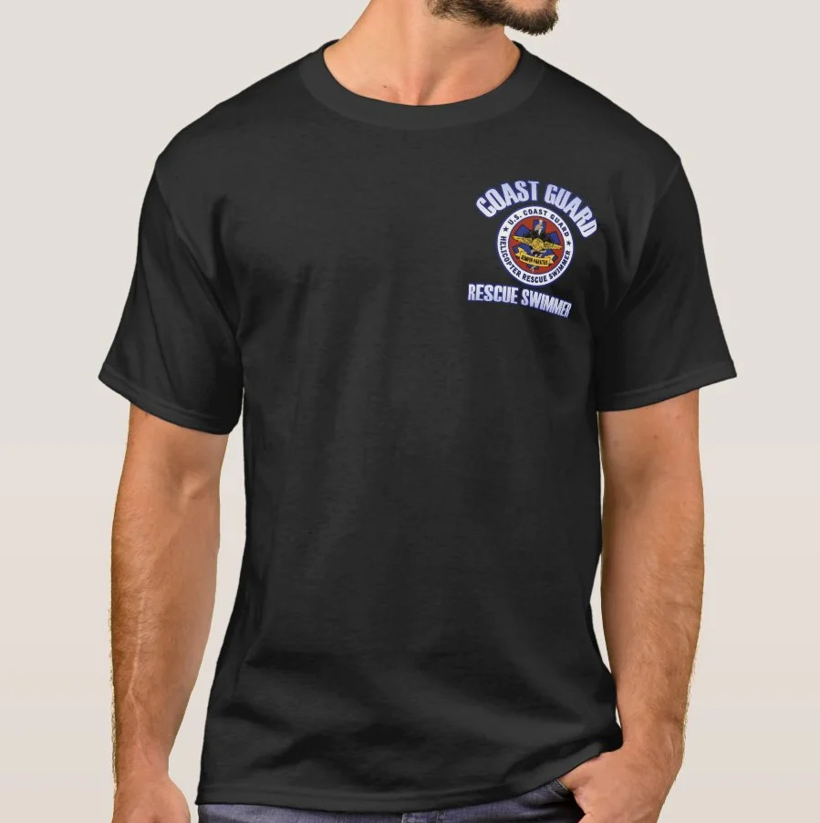 

US Coast Guard Helicopter Rescue Swimmers Badge Premium T-Shirt. Summer Cotton Short Sleeve O-Neck Mens T Shirt S-3XL