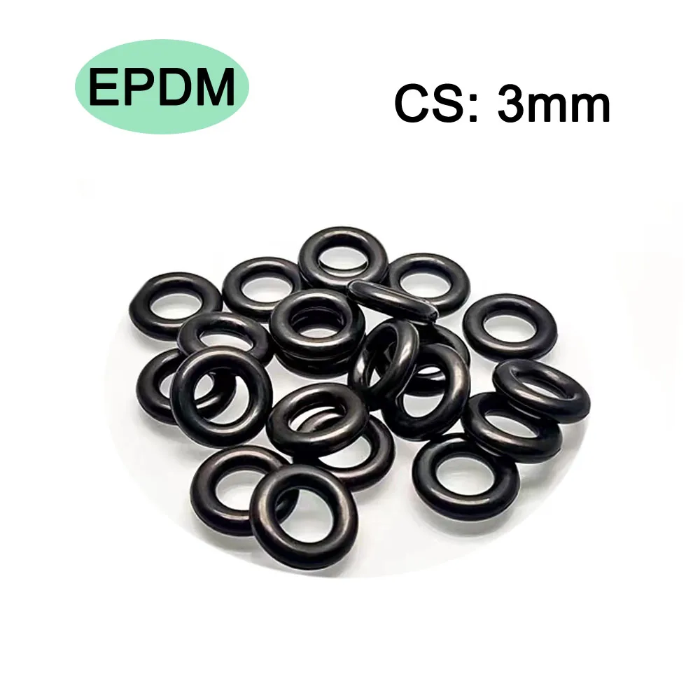 

Уплотнительное кольцо EPDM CS, 10 шт., резиновая прокладка толщиной 3 мм, наружный диаметр омывателя 9 мм ~ 400 мм, размер омывателя OD * ID * CS