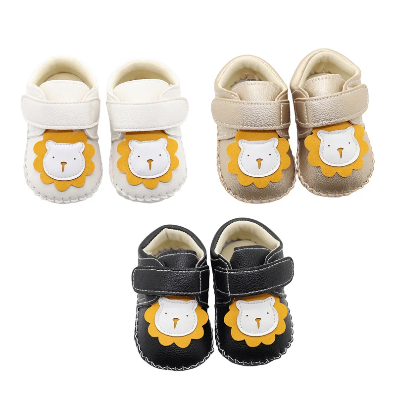 

Blotona Newest Baby Boys Girls Flats Cutout PU Cartoon Bear Princess Shoes Walking Shoes for Newborn Infant Toddler 0-18Months