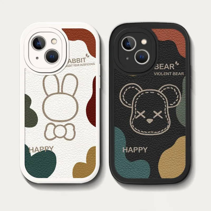 

Kawaii Miffy Rabbit Gloomy Bear Fashion Phone Case for Apple 14/13/12 Phone Case Lovers All Inclusive Anti Falling Soft Shell