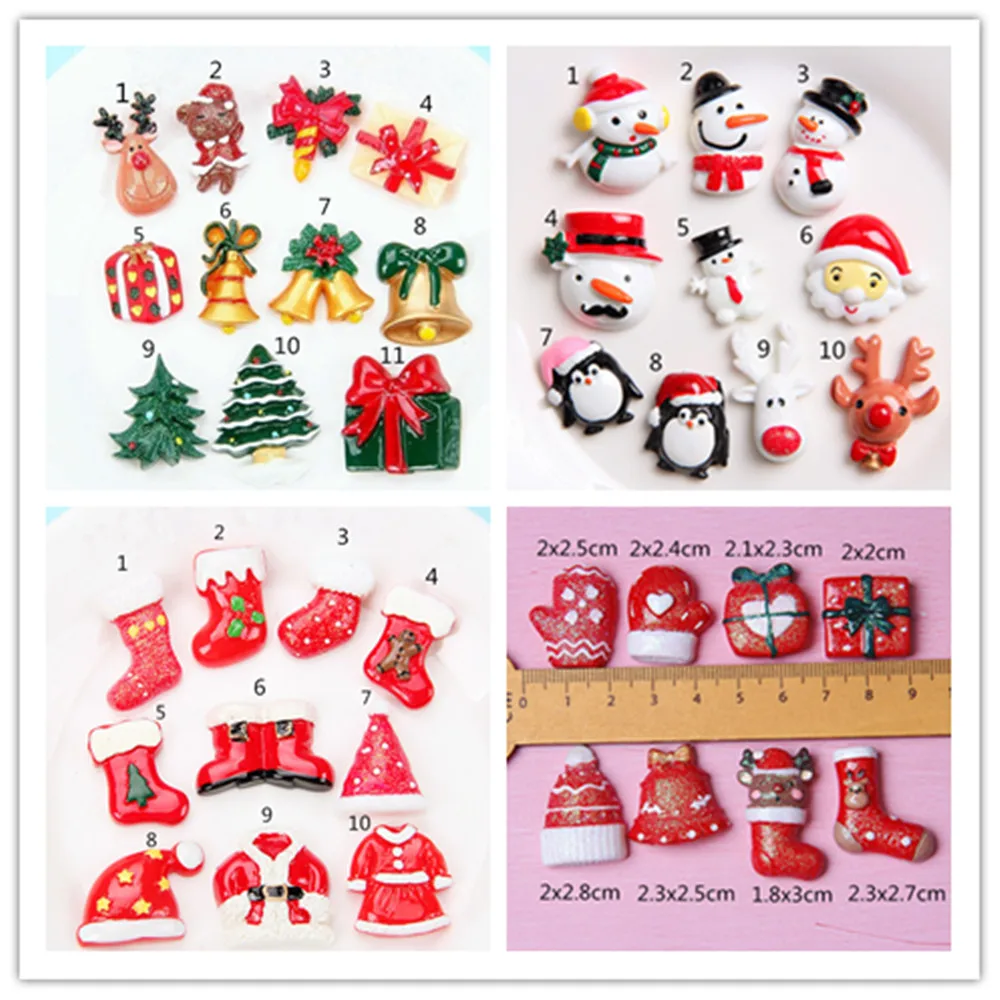 100 шт. кавайная Подарочная коробка из смолы Рождественская шляпа носки перчатки