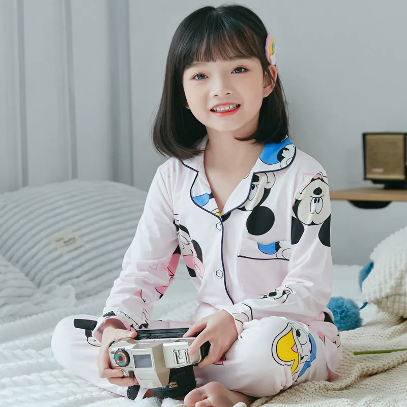

Disney Kids Pajamas 2022 Autumn Winter Girls Boys Sleepwear Baby Clothes Animal Cartoon Pajama Sets Cotton Children's Pyjamas