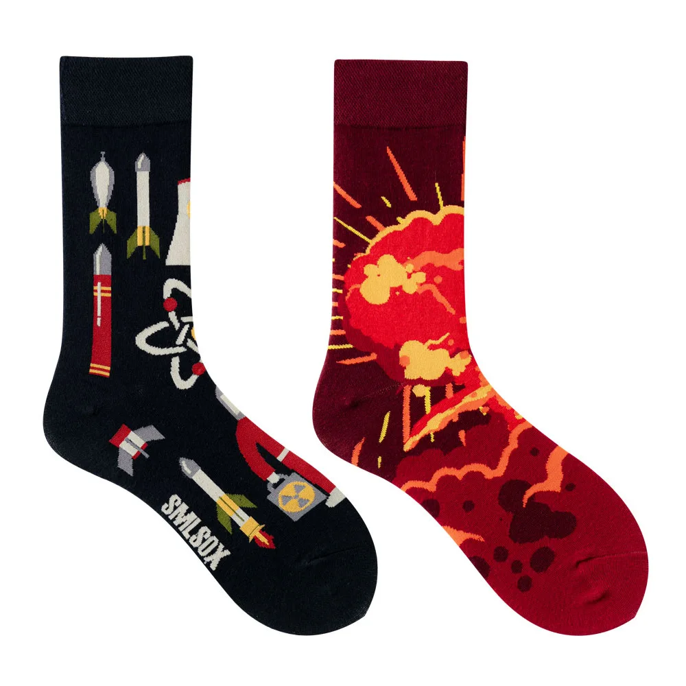 Новые модные носки с животным узором щенок кошка AB асимметричная утка-мандаринка