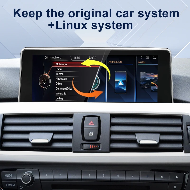Фото 8,8-дюймовый дисплей с системой Linux для BMW 3/4 серии F30 F31 F32 F33 F34 F36 NBT EVO с поддержкой беспроводного CarPlay и Android Auto. №4