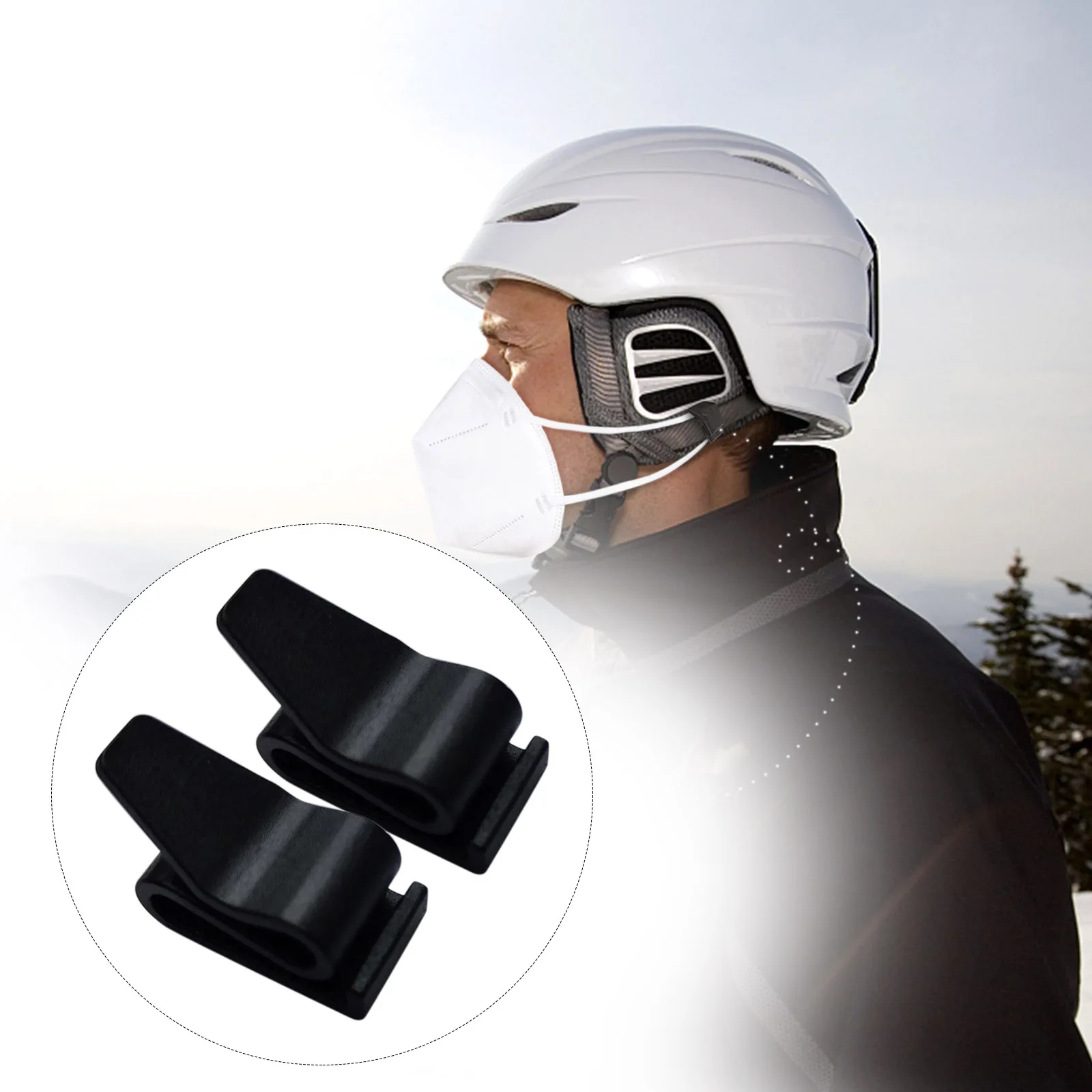 

Mask Holder Ski Helmet Clips Ingeniously Easy Mounting on Helmet Strap Face Mask Hook for Snowboard Attach Masks to The Helmet