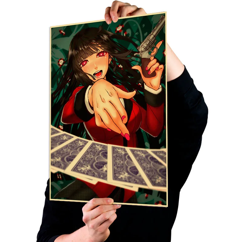 Постеры Kakegurui из крафт-бумаги винтажный аниме плакат картины домашнее украшение