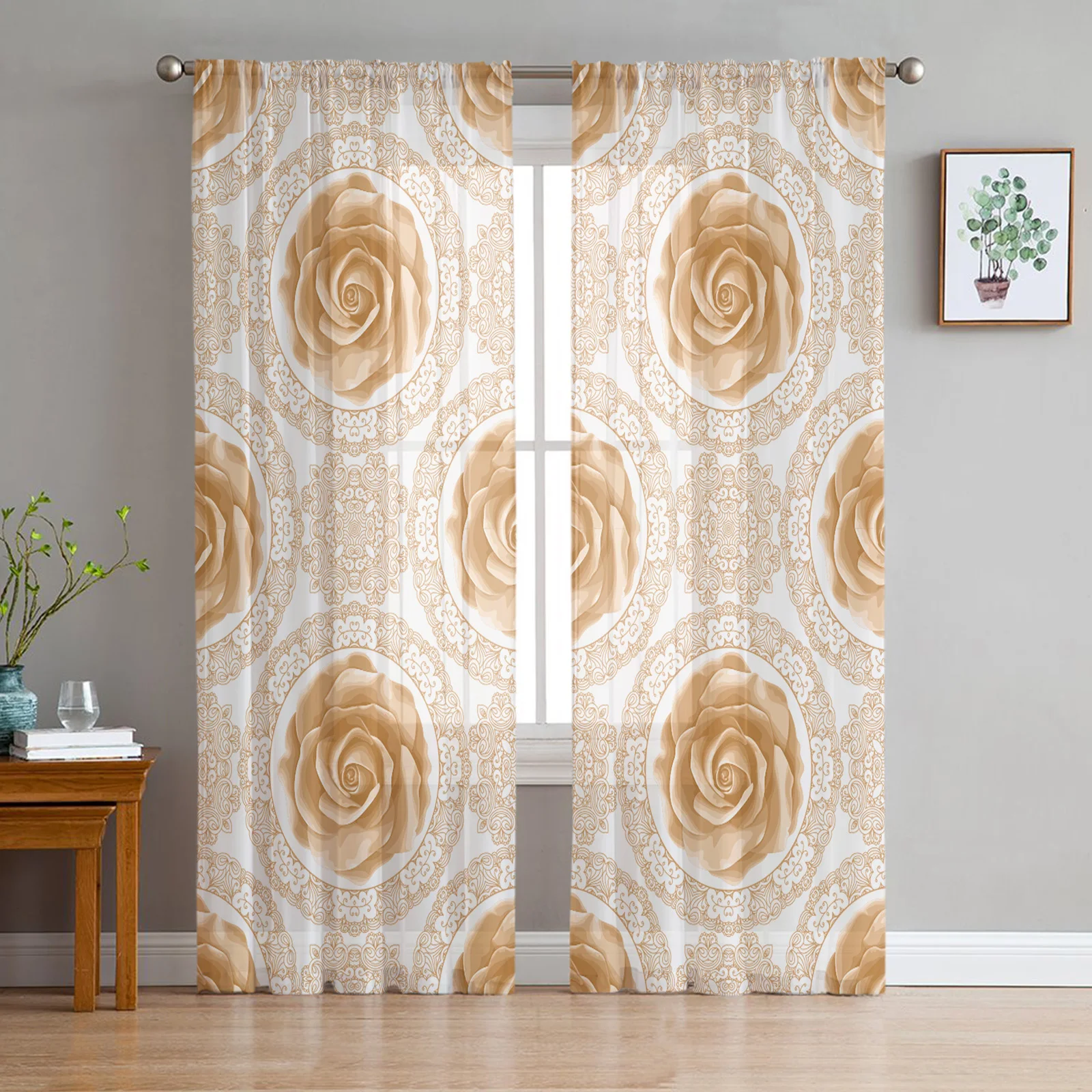 

Золотистые розовые декоративные прозрачные Занавески s для гостиной вуаль занавески для спальни ванной тюлевые занавески s Оконные Занавес...