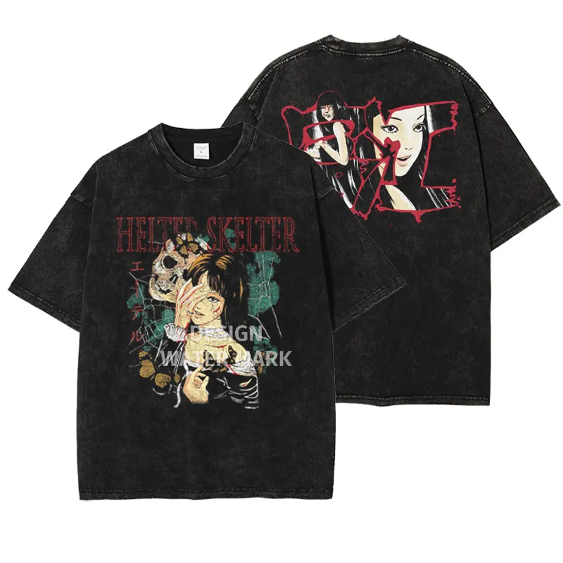 Футболки с аниме Tomie Kawakami винтажные потертые футболки Узумаки Спираль в ужасы