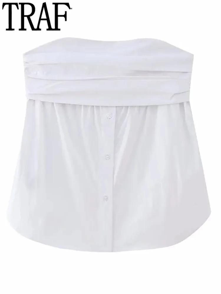 

Кроп-топ женский с открытыми плечами, плиссированный