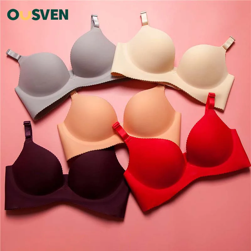 

OUSVEN Sexy Women Underwear Brassiere Gather Bralette Seamless Wire Free Thin Lingerie Comfortable Push up Bra Wireless