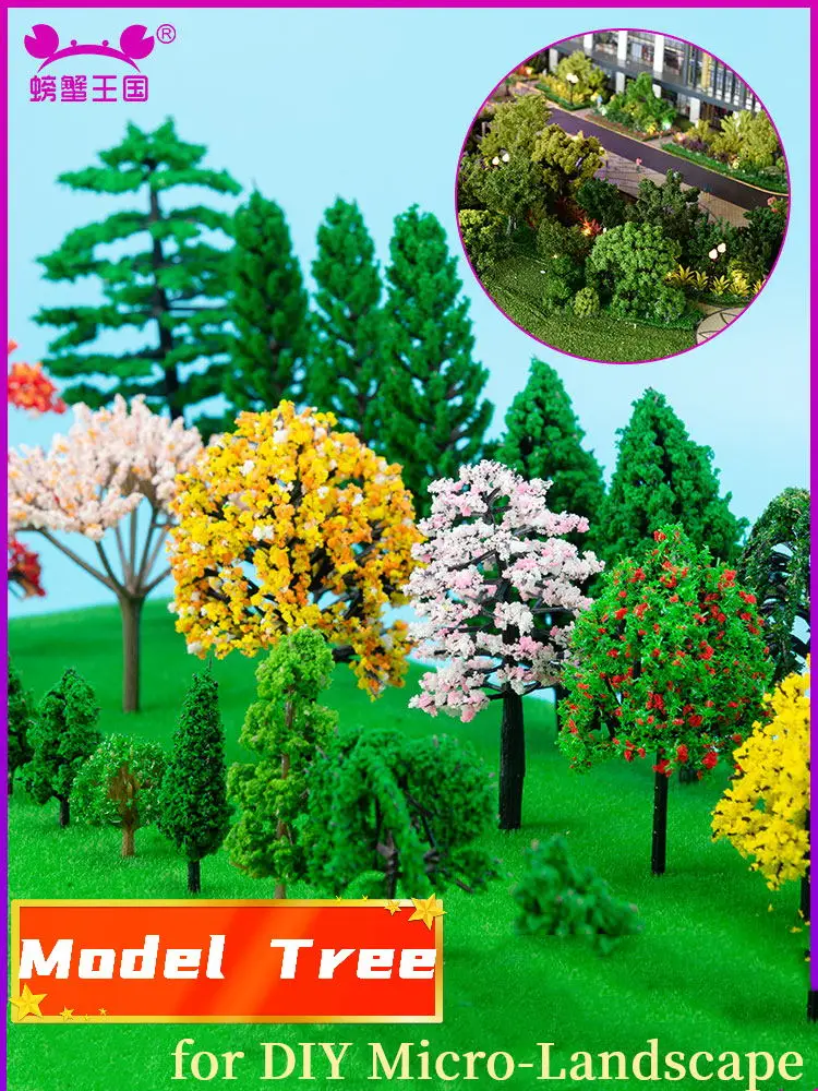 

30/40/50 шт. искусственная пластиковая модель дерева N масштаб поезд железнодорожный пейзаж аксессуары «сделай сам» миниатюрный пейзаж украше...