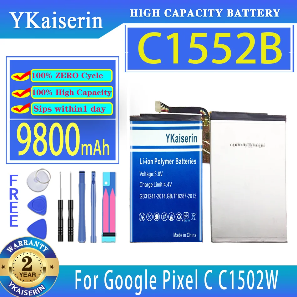 

YKaiserin Battery C1552B 9800mAh For Google Pixel C1502W C Tablet Bateria