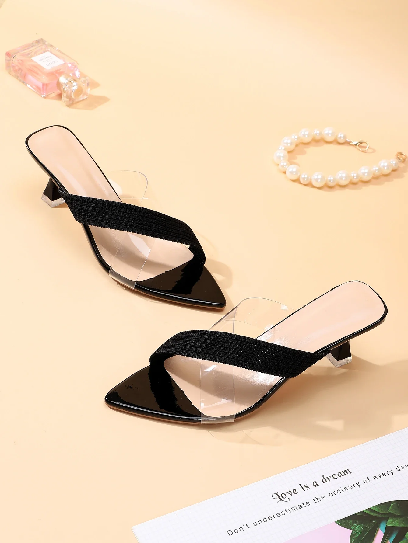 

Cross Strap Pyramid Heeled Sandal Mules