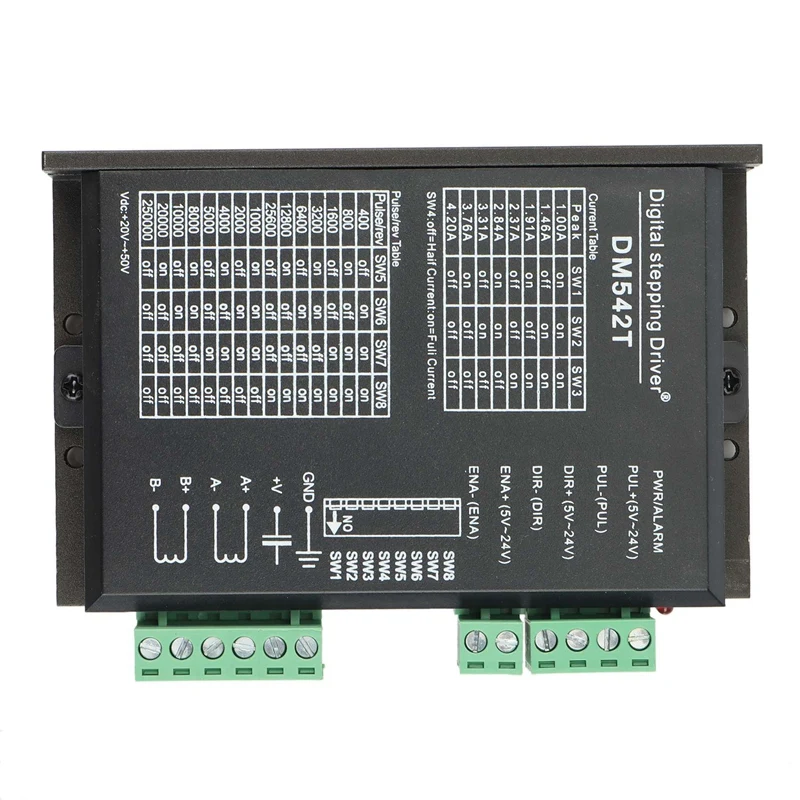 

DM542T Digital Stepper Motor Driver 1.0-4.2A 20-50VDC Stepper Driver For Nema 17, 23 Stepping Motor 3D Printer