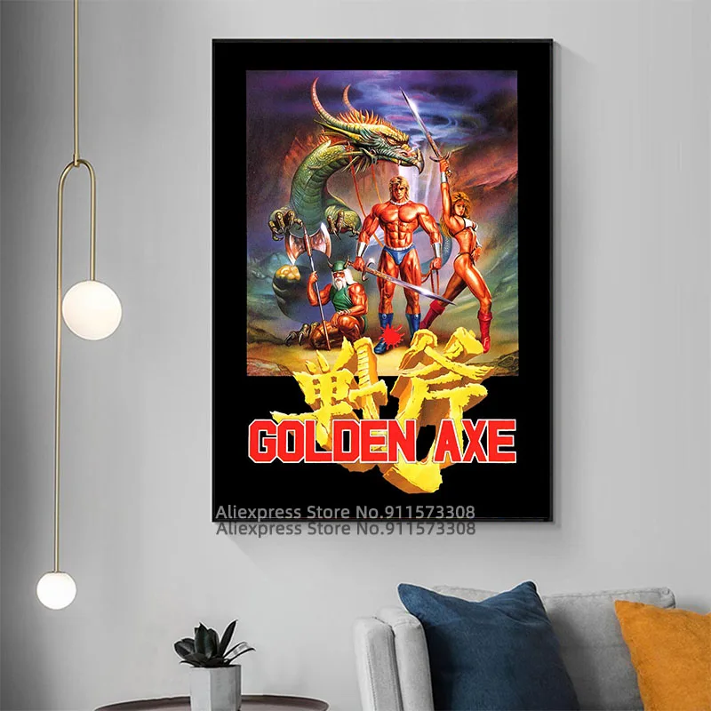 Плакат для видеоигр художественный плакат с золотым топором художественная