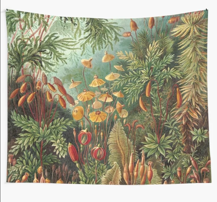 

Vintage Plants Decorative Nature Painting Illustration Artwork Tapestry Wall Hanging Tapestries Dorm Home Carpet Bedroom Decor