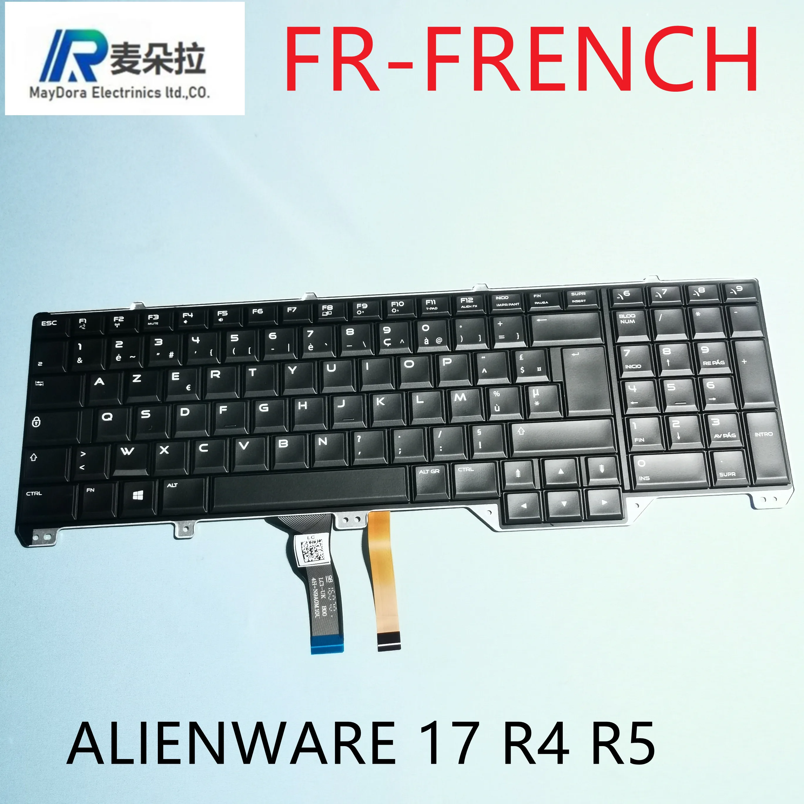 FR-FRENCH  Backlight keyboard for DELL ALIENWARE 17 R4 R5 Laptop keyboard with RGB Backlight