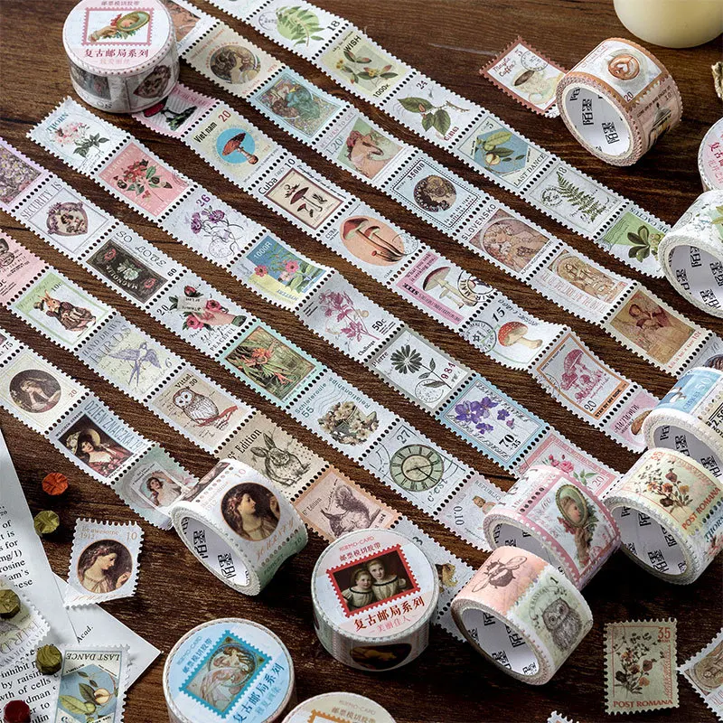 

Stamp Series Tape Retro Literary Personality Post Office Series Coffee Plant Hand Account Diary Decorative Stickers