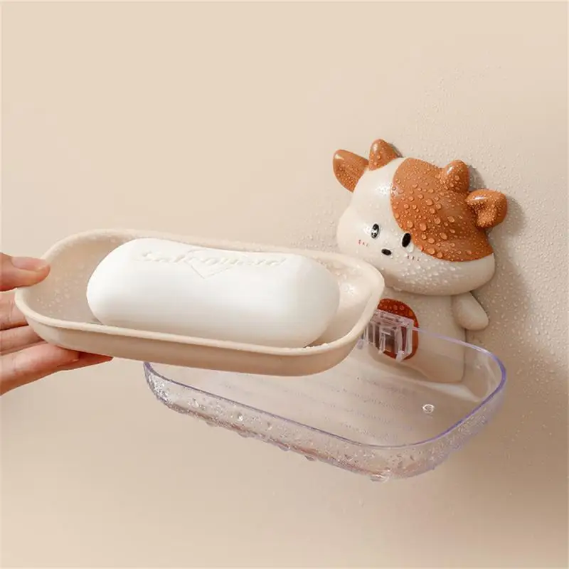 

Home Product Storage Box Non-punch Cartoon Soap Box Pp Material Plastic Soap Rack Bathroom Product Soap Dish Anti-skid Durable