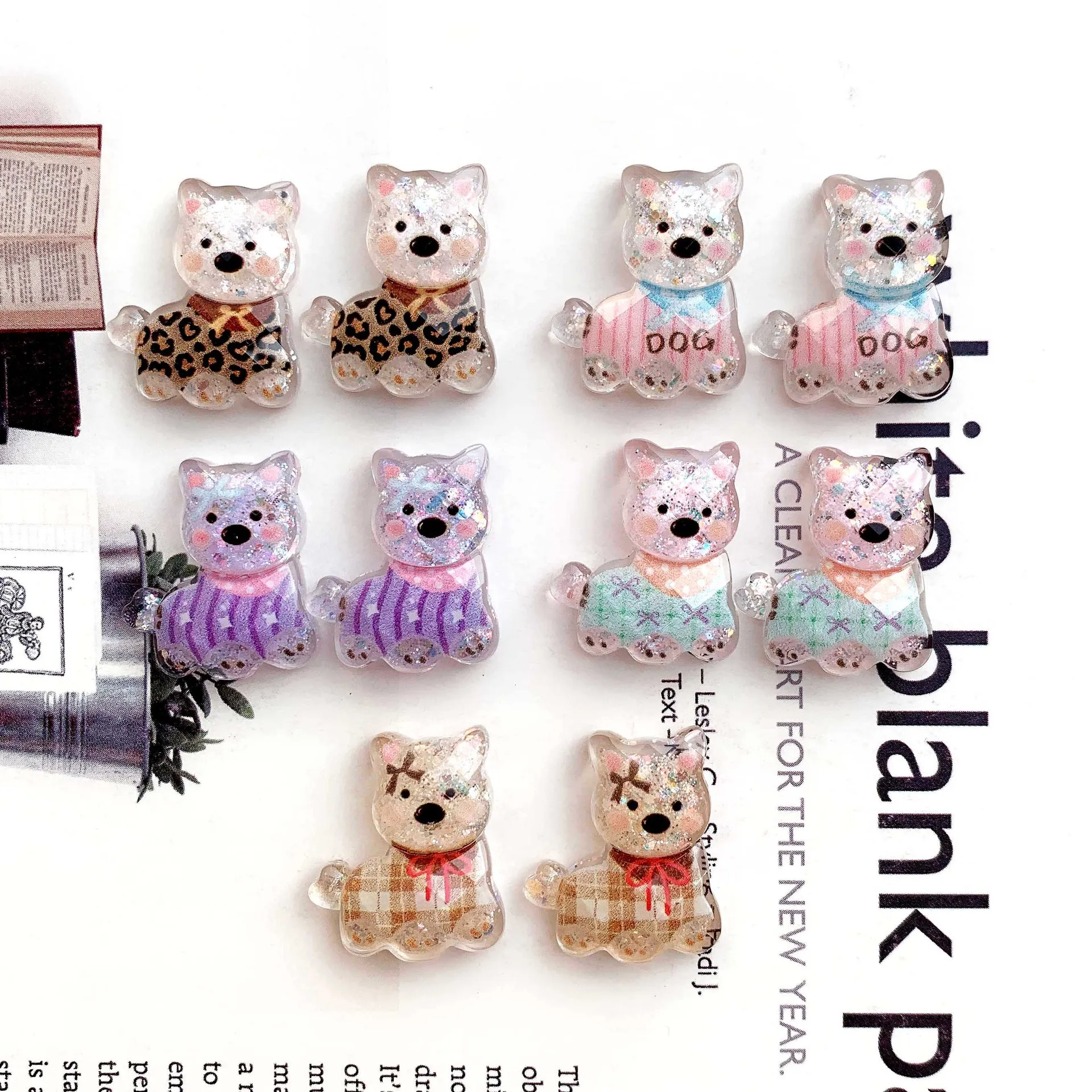 Милый мультфильм блестящие животные собака бобра плоская задняя часть смоляные