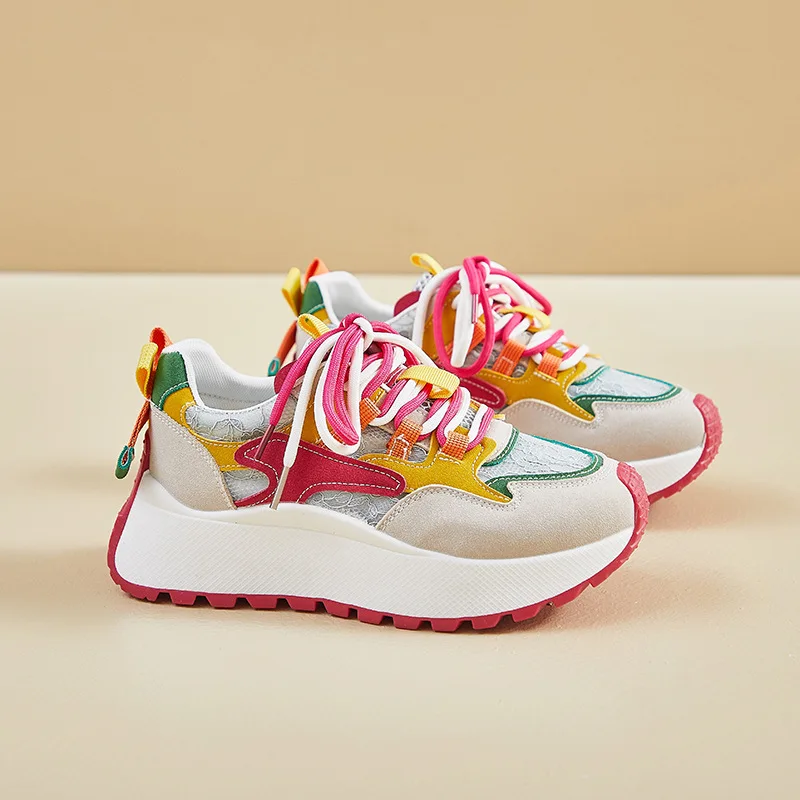 Женские кроссовки на платформе повседневная обувь для тренировок модные