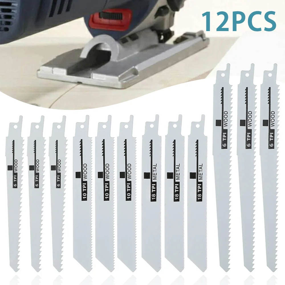 

12Pcs Reciprocating Saw Blades Cutter Saber Saw Handsaw Multi Saw Blade For Bosch For Makita For Dewalt Power Tools Accessories