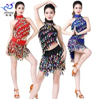 ladies sequined dance clothes stage performance clothes wrapped chest performance suit latin belly dance performance clothes
