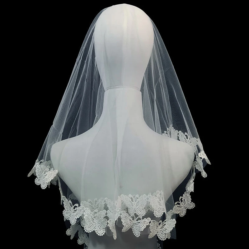 

Аксессуары для волос в виде бабочки для невесты, романтичное однослойное кружево без расчески