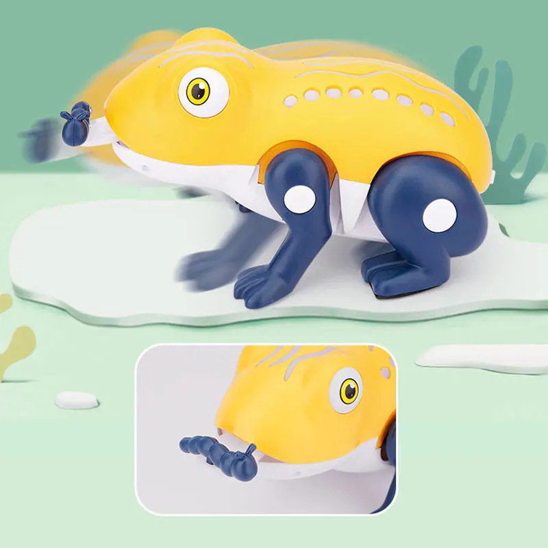 

Robot Frog Toy Electronic Animal Croaking Jumping Sticking Tongue Out Cute Pet With LED Light For Learn Crawling Kids Gift