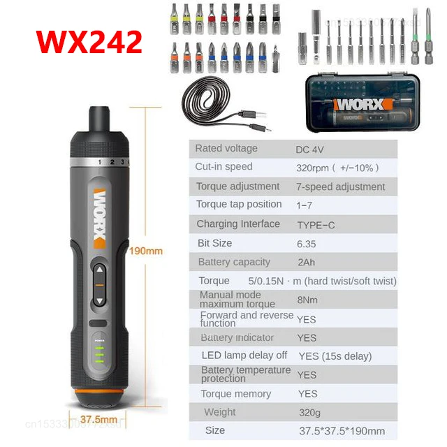 

Беспроводной шуруповерт Xiaomi Worx WX242