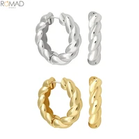 romad big circle twisted twist earrings women temperament retro gold hoops earrings 2022 fashion jewel boucle oreille wholesale