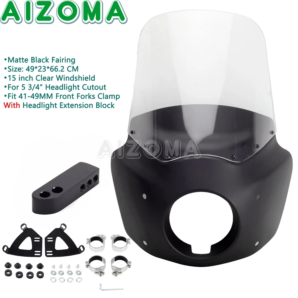 15-дюймовый прозрачный чехол на лобовое стекло 5 3/4 дюйма, обтекатель передней фары для Harley Dyna Low Rider S Super Glide Street Bob FXDB 2006-2017