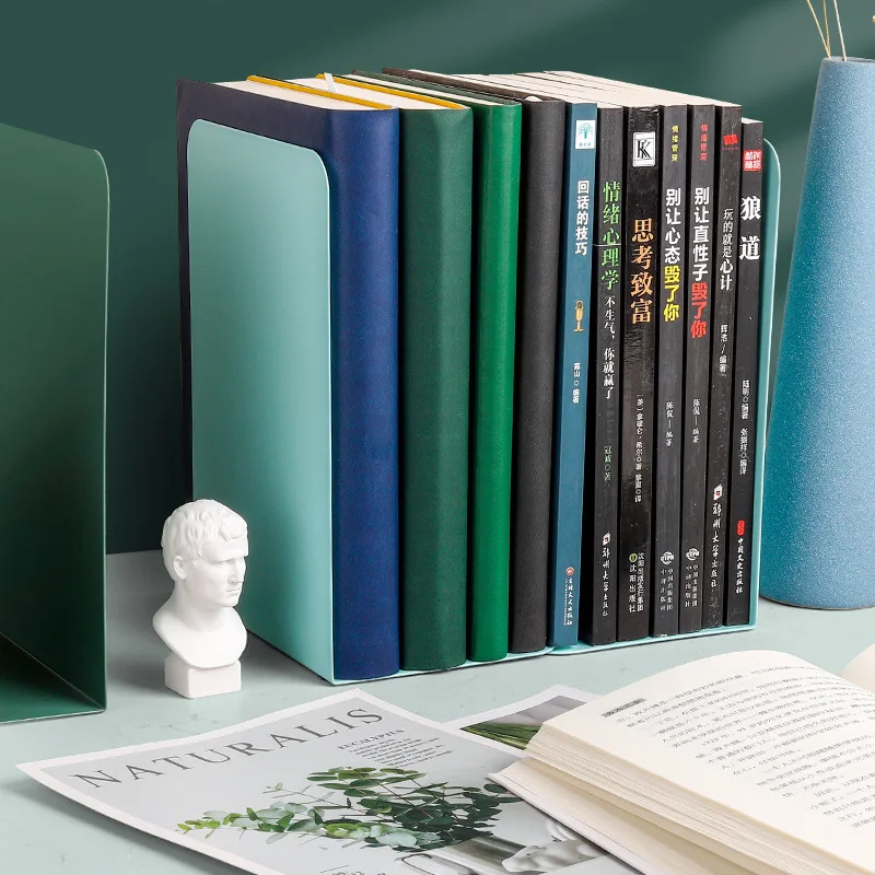 

Metal Desktop Organizer Bookends Support Stand Holder Shelf Bookrack Home Office Supplies Bookshelf Book Stopper Book Holder