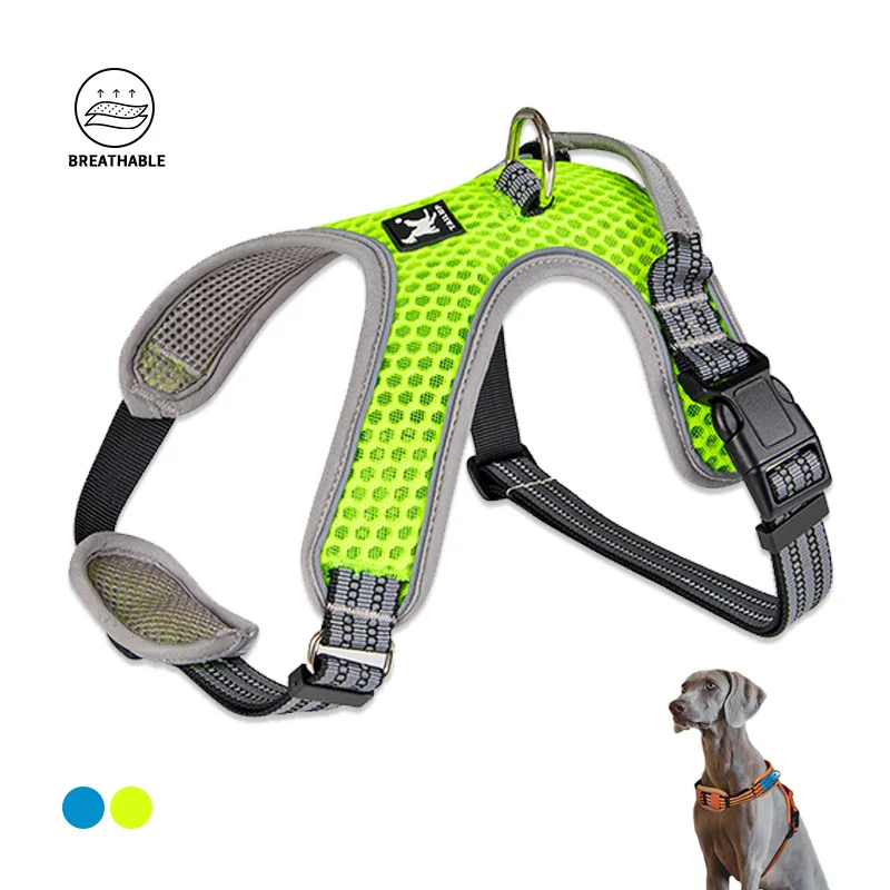 Reflective Dog Harness Light Weight Breathable Safe Night Travel Dog Vest Adjustable Durable Soft for All Dogs Outdoor Sport
