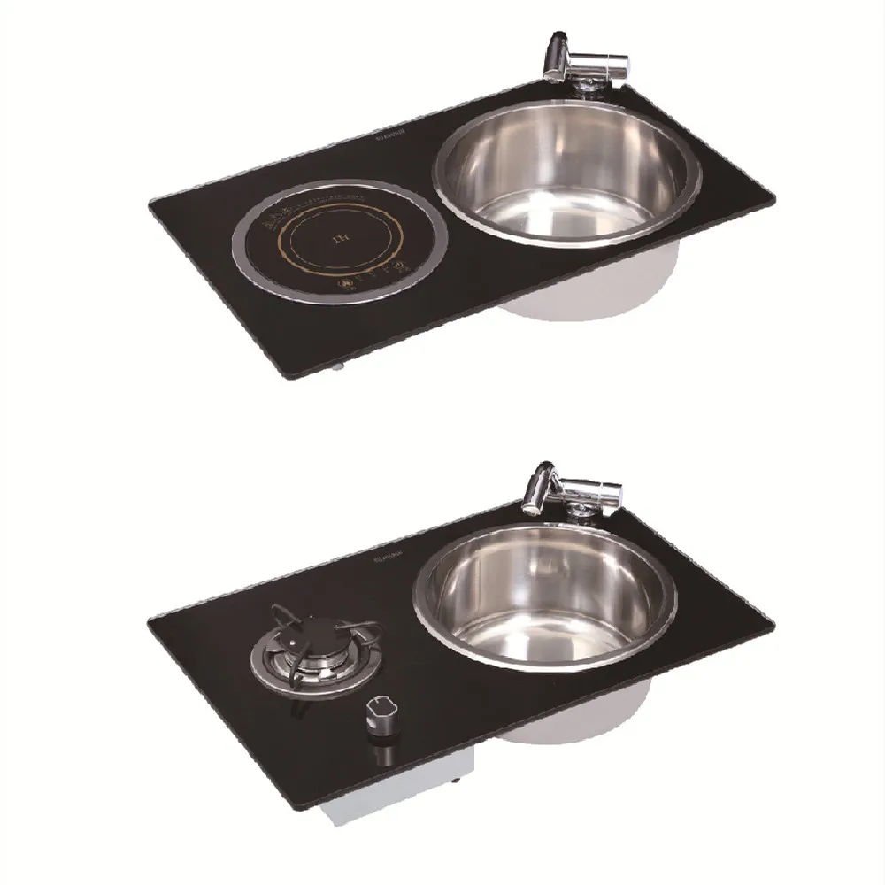 

Stainless steel sink and induction cooker combination unit for RV Boat Yacht Caravan Motorhome kitchen GR-B213A