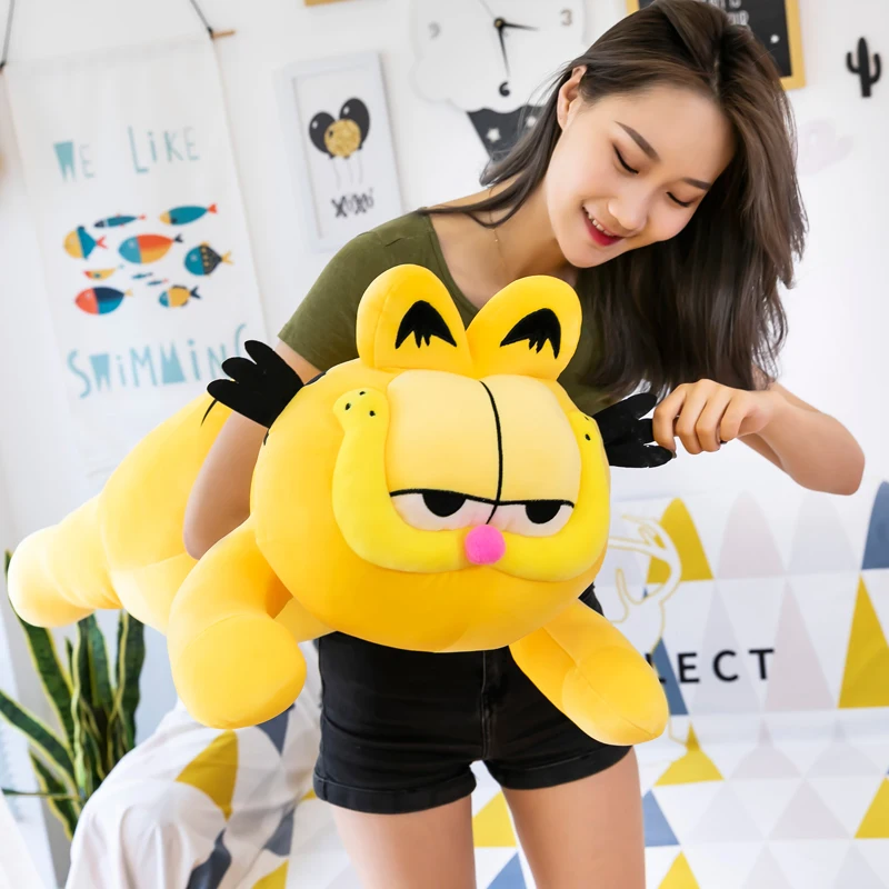 100cm Cute Soft Lying Down Garfield Plush Toys Office Nap Stuffed Animal Pillow Home Comfort Cushion Gift Doll for Kids Girl images - 6