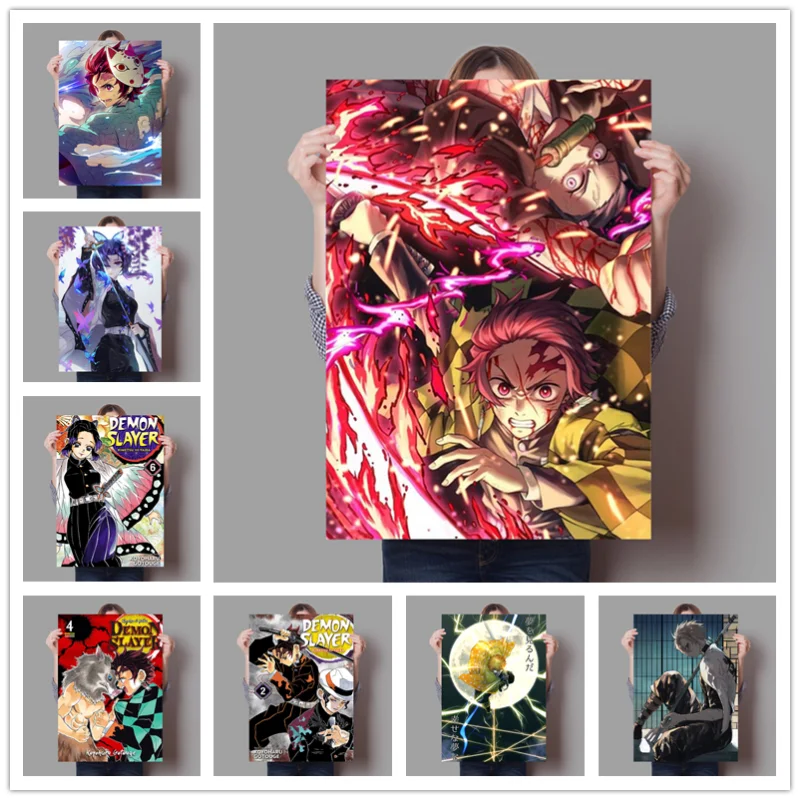 Купи Demon Slayer HD Print Picture Anime Cartoon Characters Canvas Painting Decor Modern Bedroom Home Wall Art Bandai No Frame Poster за 371 рублей в магазине AliExpress