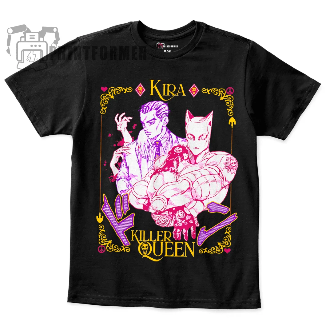 Футболка Jojo's Bizarre Adventure Kira Killer Queen рубашка в стиле аниме манга мягкая футболка