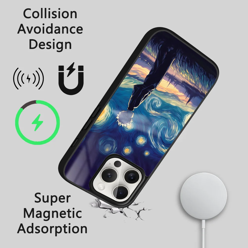 H-Hunter H-unters Anime Phone Case For iPhone 16 15 14 13 12 11 Pro Max Plus Mini Magsafe Mirror Wireless Magnetic Cover