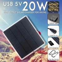Solar Panel 20W 5V Solar System DIY For Battery Cell Phone Charger Waterproof USB Monocrystalline  Outdoor Emergency Solar Panel
