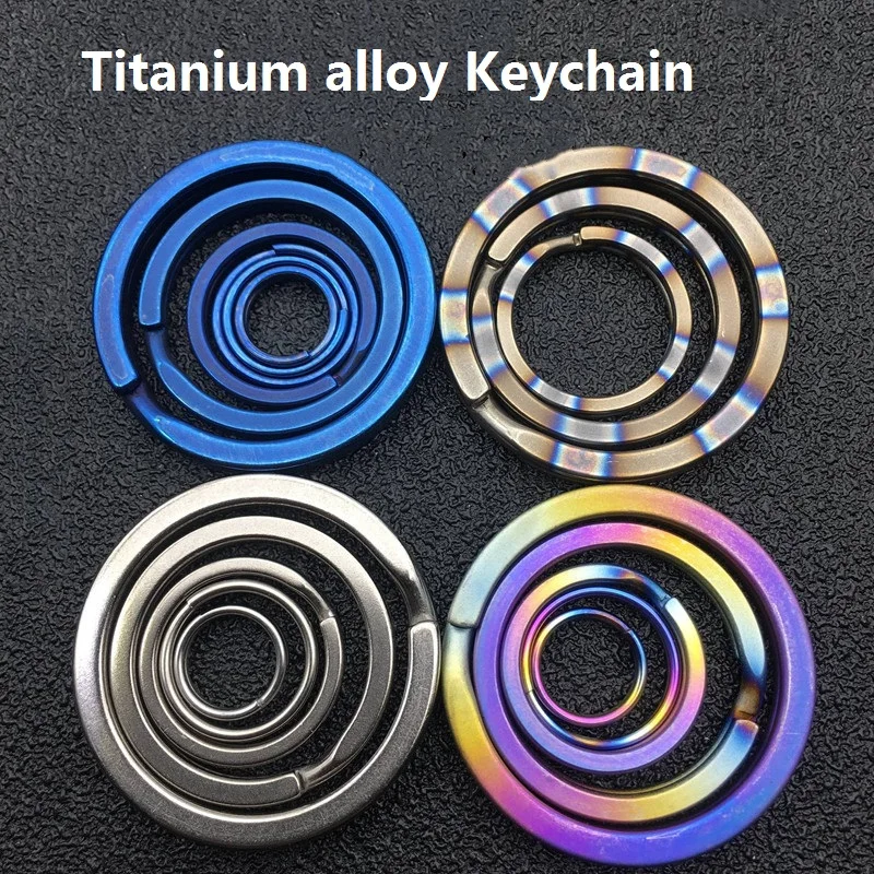 

10-32mm Titanium alloy Keychain TC4 key ring Color titanium EDC pure titanium key ring Mini multi specification ring