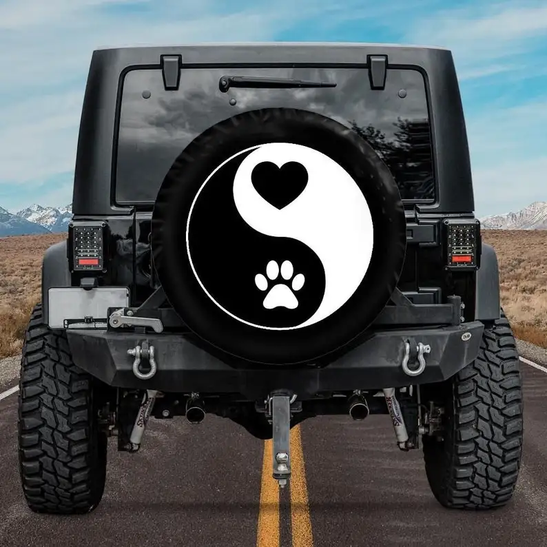 

Spare Tire COVER CAR, Ying Yang Dog Paw, Jeep Tire COVER CAR, Car accessories, Jeep girl, Jeep Accessories, Dog Person Gift