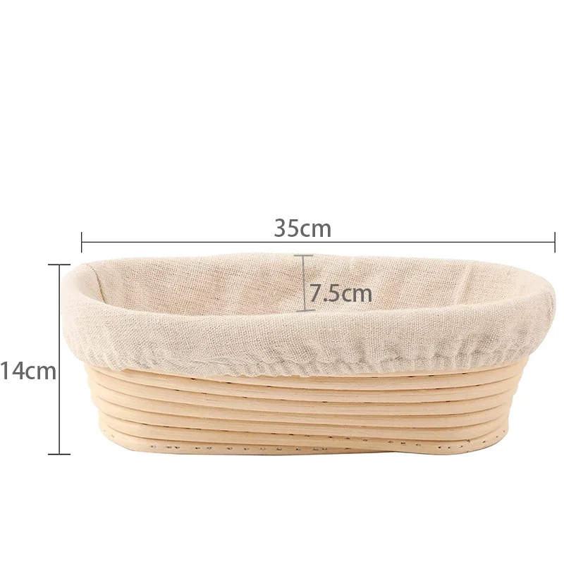 

Корзина для расстойки хлеба Круглая овальная длинная корзина из ротанга для расстойки теста для хлеба с льняной подкладкой