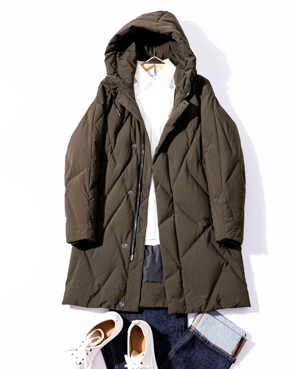 2022 New Fashion Man Duck Down Coat Padded Jacket Warm Parkas for Male Winter Clothing Hooded Outerwear Army Green 2XL 3XL XXXL