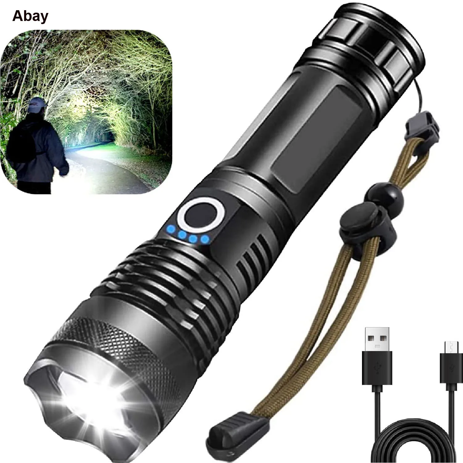 60000LM XHP50 led flashlight 5modes tactical flashlight USB charging torch light linterna flash light outdoor camping light