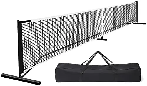 

DOM Pickleball Nets Portable Outdoor, 22 FT Pickleball Net USAPA Regulation Size, Pickle Game Net System with Carrying Bag for