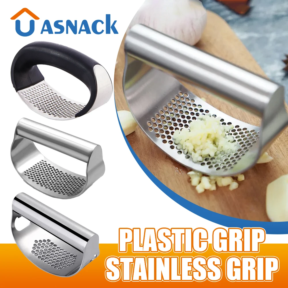 

1pc Stainless Steel Garlic Press Manual Garlic Mincer Chopping Garlic Tools Fruit Vegetable Curve Squeezer Tool Kitchen Gadgets